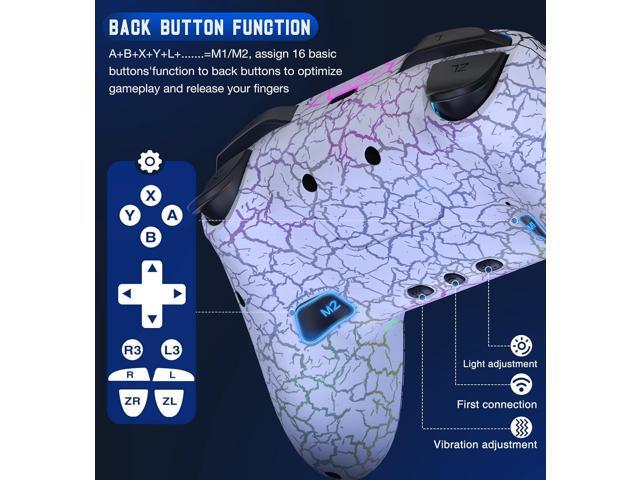 Switch Controller, Gammeefy Wireless Switch Pro Controller for Nintendo Switch/Switch 2/Lite/OLED, 9 Color Adjustable LED Switch Remote Compatible...