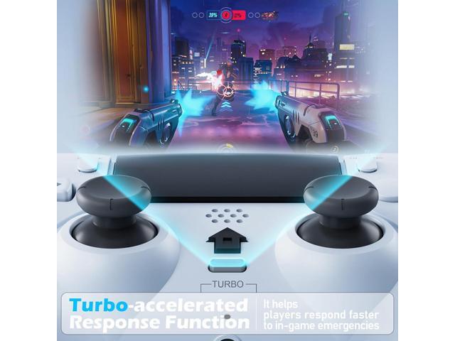 CHEREEKI Wireless Controller for PS4 with 2 Macro Buttons, 3.5mm Audio and Turbo Function, 6-Axis Motion Control, Dual Vibration, Gamepad Joystick...