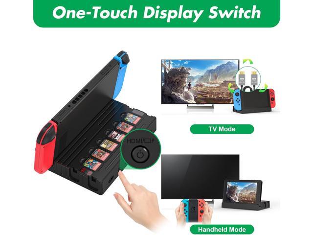 TV Docking Station with Joycon Charging for Switch and Switch OLED,Storable 6 Game Cards/6 TF Cards,Switch Docking Station Support 4K HDMI Adapter...