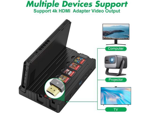TV Docking Station with Joycon Charging for Switch and Switch OLED,Storable 6 Game Cards/6 TF Cards,Switch Docking Station Support 4K HDMI Adapter...