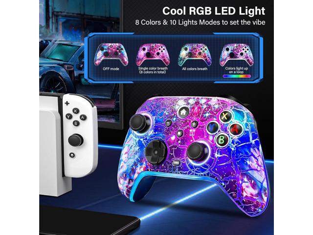 Switch Controllers for Nitendo Switch/Lite/OLED, 1200mAh Wireless Switch Pro Controller, 10 Colors Light & Cool Nebula Design, Switch Turbo...