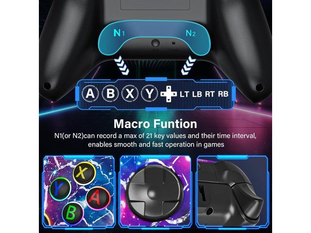Switch Controllers for Nitendo Switch/Lite/OLED, 1200mAh Wireless Switch Pro Controller, 10 Colors Light & Cool Nebula Design, Switch Turbo...