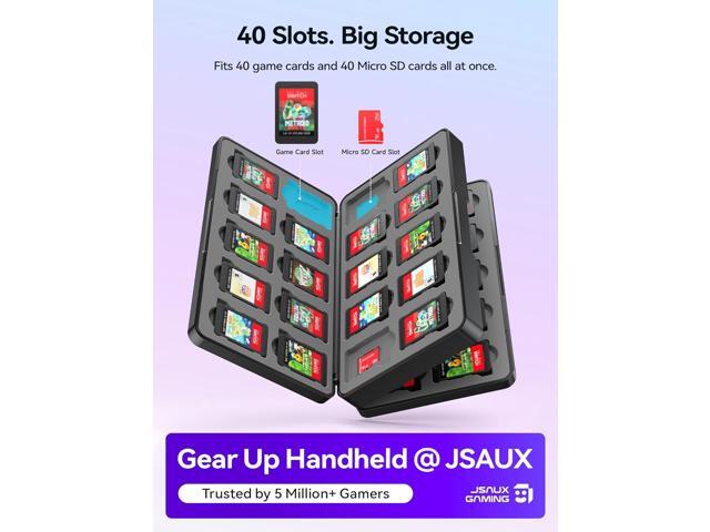 JSAUX Game Card Case for Nintendo Switch 2 (2025), Switch OLED & Lite, 40-Slot Hard Shell Storage Holder for 40 Game Cartridges & Micro SD Cards,...