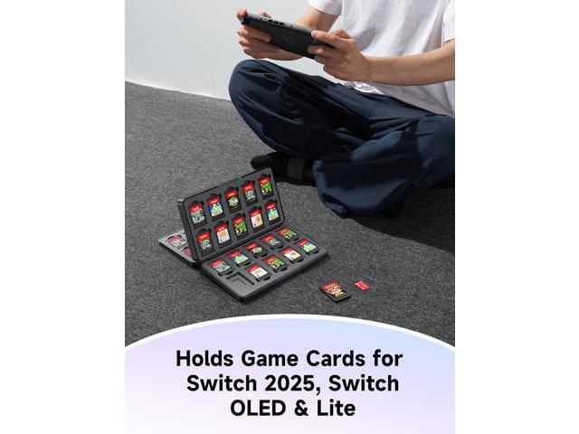 JSAUX Game Card Case for Nintendo Switch 2 (2025), Switch OLED & Lite, 40-Slot Hard Shell Storage Holder for 40 Game Cartridges & Micro SD Cards,...
