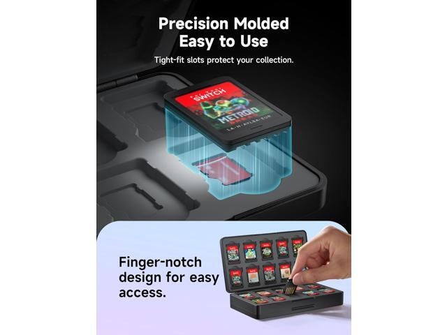 JSAUX Game Card Case for Nintendo Switch 2 (2025), Switch OLED & Lite, 40-Slot Hard Shell Storage Holder for 40 Game Cartridges & Micro SD Cards,...