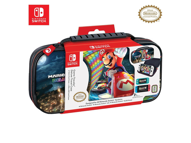 Game Traveler RDS - Officially Licensed Nintendo Switch OLED, Nintendo Switch, and Switch Lite Mario Kart Case - Adjustable Viewing Stand, Bonus...