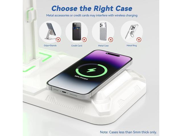 KDD RGB Headphone & Controller Stand with Wireless Charging - Rotatable Headset Stand with 9 Light Modes - Controller Holder with 2 USB and Type C...