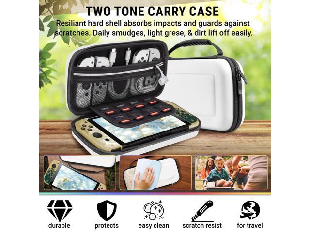 Orzly Accessory Bundle kit for Nintendo Switch Oled Accessories Essentials Pack Case and Screen Protector Comfort Grip Cover Headphones charger...