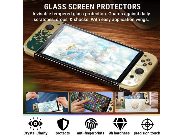 Orzly Accessory Bundle kit for Nintendo Switch Oled Accessories Essentials Pack Case and Screen Protector Comfort Grip Cover Headphones charger...