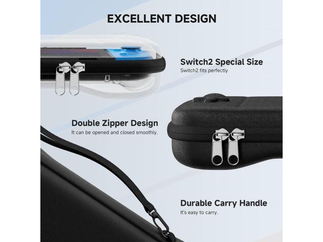 ECHTPower Accessories Bundle for Nintendo Switch 2, Switch 2 Carrying Case, Silicone Protective Cover, 2 Piece HD Screen Protector, Durable,...