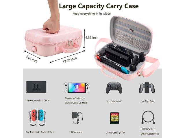Flyekist Carrying Case for Nintendo Switch/OLED Model,Deluxe Portable Travel Messenger Bag fit Switch Console & Full Set Game Accessories with Mesh...