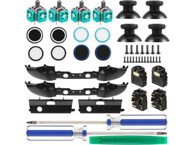 Skylety 31 Piece Replacement Game Controller Kit, Thumbsticks Cover, Joystick, LB RB Bumper Trigger, Headphone Jack Plug Port, Screwdriver...