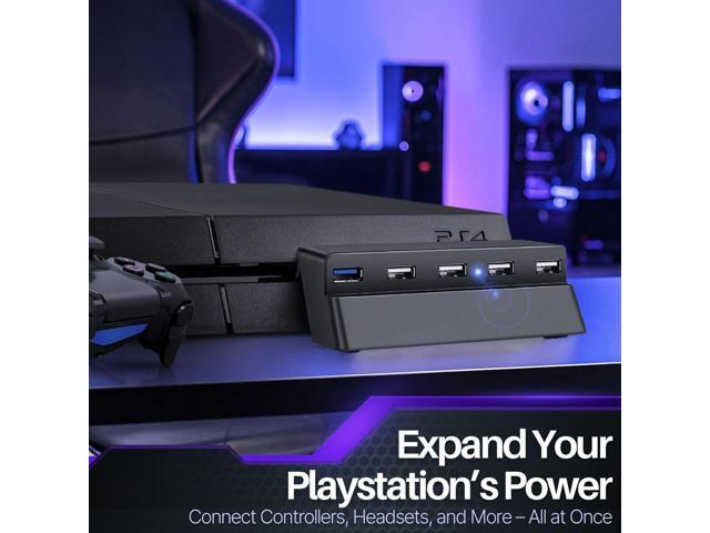 TNP 5 Port USB Hub for PS4 Slim Edition - USB 3.0/2.0 High Speed Extender Adapter Accessories Expansion Hub Connector Splitter Expander for...