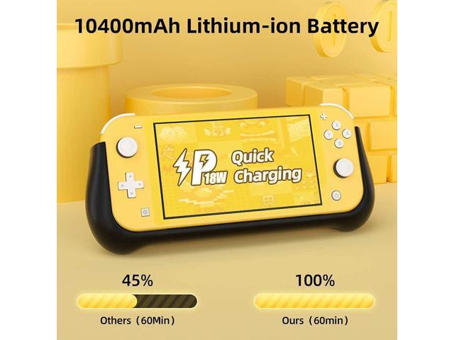 NEWDERY External Battery Station for Nintendo Switch Lite, 10400mAh Backup Portable Charger Case Support PD Quick Charging 2 Extra Game Card Slots...