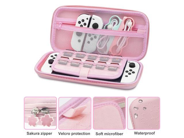 BRHE Cute Travel Carrying Case for Nintendo Switch / Switch OLED Accessories Kit with Hard Protective Cover, Glass Screen Protector, Ultra-Thin...