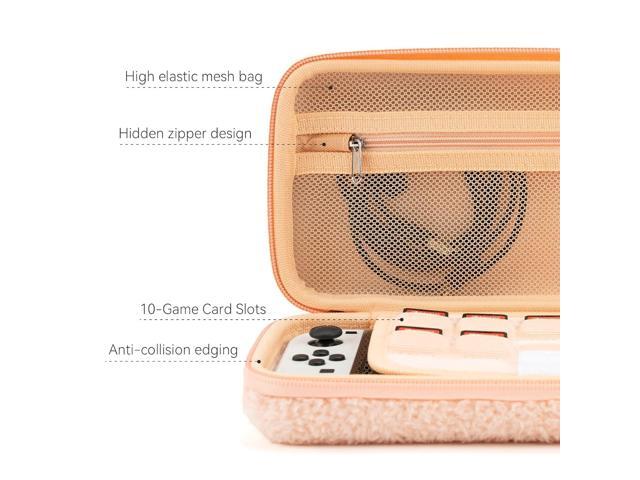 GeekShare Pink Bunny Plush Bag Carry Case Compatible with Switch/OLED - Portable Slim Travel Carrying Case with Removable Handle Fit Switch Console...