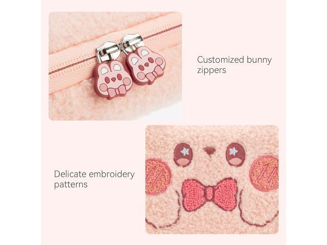 GeekShare Pink Bunny Plush Bag Carry Case Compatible with Switch/OLED - Portable Slim Travel Carrying Case with Removable Handle Fit Switch Console...