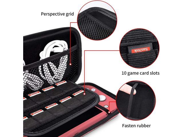 DLseego Carrying Case for Nintendo Switch lite, Newest Design Portable Travel Carrying Case 4 in 1 Accessories Kit with 1 Pcs Glitter case, 2 Pcs...