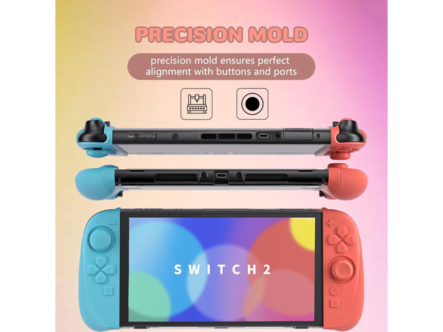 PlayVital Ranger Protective Case for Nintendo Switch 2 with Stand Ergonomic Anti-Slip Silicone Grips, Dockable Hard Shell, 4 Thumbstick Caps ...