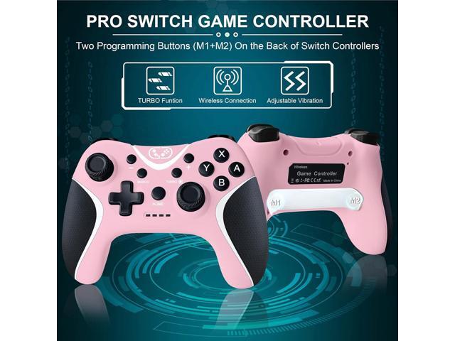 Wireless Switch Controllers Pink,Nintendo Switch Controller for Nintendo Switch/Lite/OLED /Switch 2/Windows PC with Programmable/Vibration/Turbo...