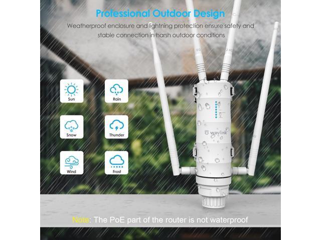 WAVLINK AC1200 Outdoor WiFi Extender, 2025 Long Range Dual Band 2.4GHz+5GHz Weatherproof WiFi Access Point with POE, High Power Signal Booster,...