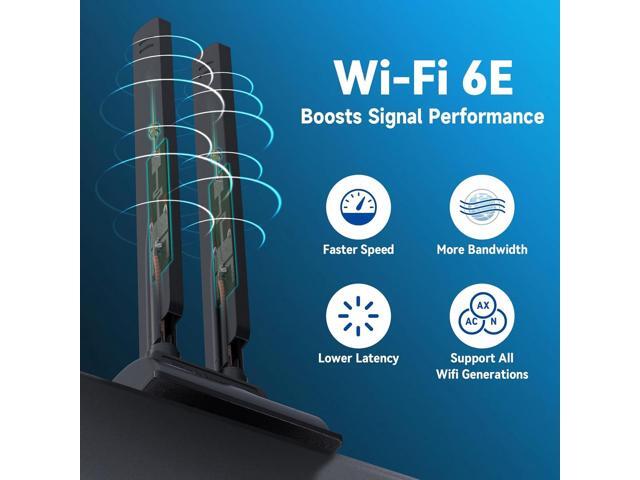 Eightwood WiFi 6E Antenna Tri-Band 6GHz 5GHz 2.4GHz RP-SMA WiFi Antenna Magnet Mount Base for PC Desktop Computer Motherboard WiFi Bluetooth Card...