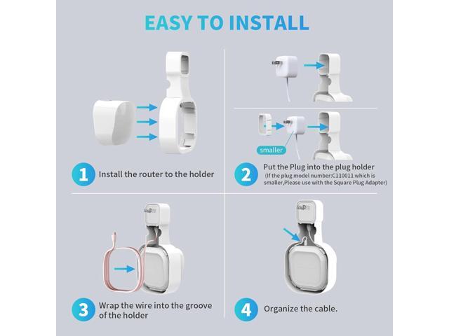 Wall Mount Holder for eero 6 and for eero 6+ Router Mesh Wi-Fi System No Messy Wires, Space-Saving Outlet Wall Mount Holder for eero 6 Plus...