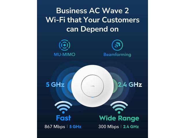 Cudy AC1200 Gigabit Wireless Access Point, Gigabit RJ45, Business WiFi Solution w/Mesh Support, Beamforming, Seamless Roaming, MU-MIMO, PoE or DC...