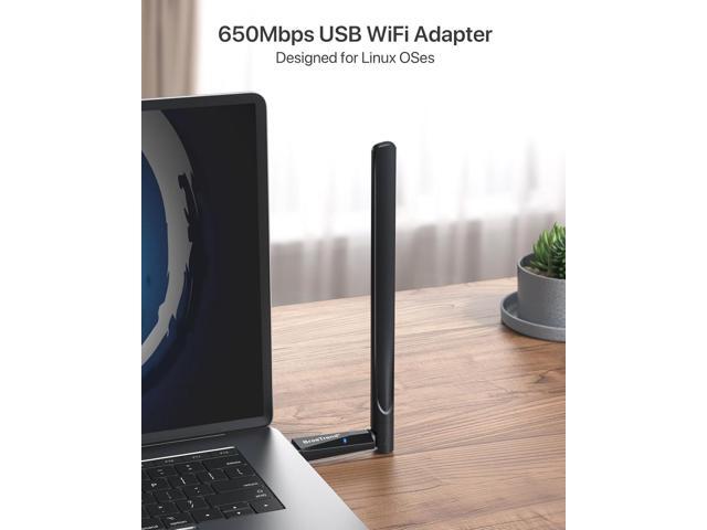 BrosTrend 650Mbps Linux Compatible WiFi Adapter Supports Kali Linux, Ubuntu, Mint, Debian, Kubuntu, Zorin, PureOS, Raspberry Pi 2+, Windows, Dual...