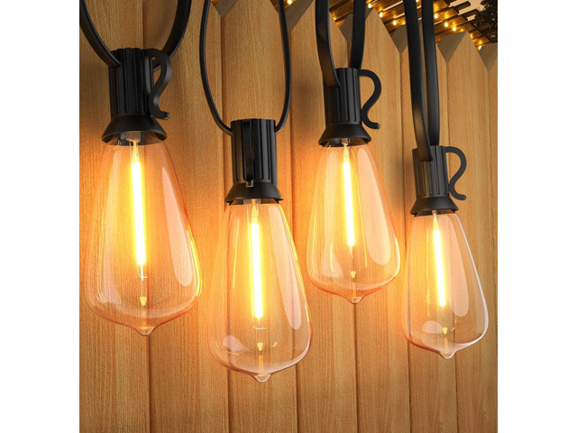 Afirst Outdoor String Lights 20FT with 22 LED Bulbs(2 Spare) Waterproof Connectable Patio Lights for Outside Backyard Porch Lighting