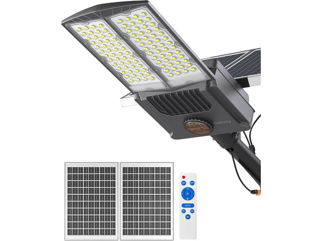 Gefolly SL-9500W Solar Street Light Outdoor 600000LM Commercial Parking Lot Lights Dusk to Dawn 6500K Flood Security Light IP67 Lamp with Motion...