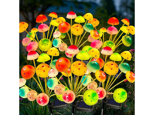 Kohlrabi Solar Garden Lights, 6 Pack Solar Mushroom Lights Outdoor, Upgraded 72LED Mushroom Flower Light Yard Decor Outside Waterproof, Garden...