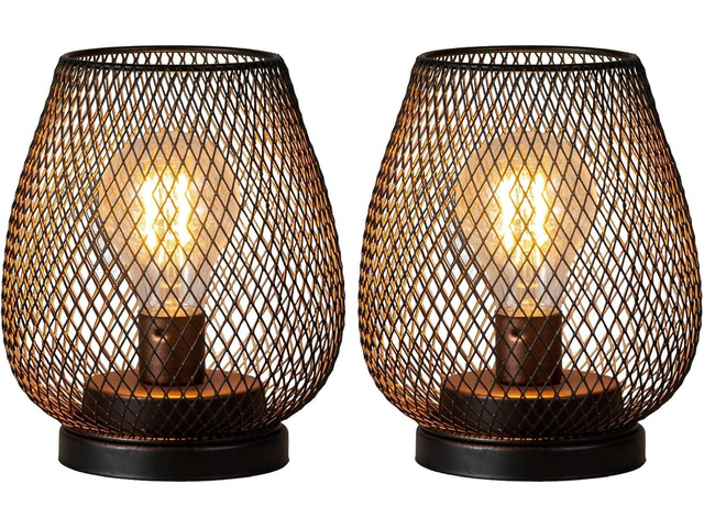 NEEDOMO 2 Pack Battery Operated Lamp Outdoor Table Lantern, LED Table Lantern with Timer Mode, Vintage Decorative Lights Cordless Lamp Indoor...