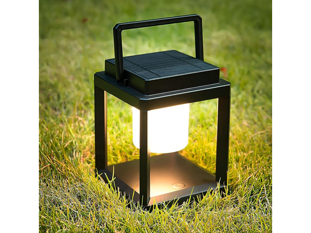 Solar Lantern Outdoor Table Lamp, Cordless Rechargeable Light 4800mAh, 50H Battery Life, Portable LED Light, USB-C & Solar Charging, for...