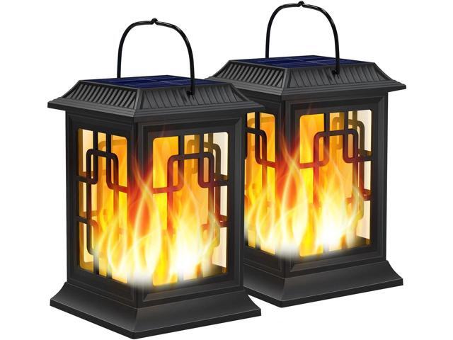 Solar Lanterns Outdoor Waterproof, Hanging Solar Lights 2 Pack