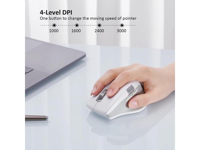 Wireless Bluetooth Mouse with Smart Flying Scroll, Thumb Scroll Ergonomic Mice, Silent Multi-Device Mouse for Computer, Laptop, iPad, Tablet,...