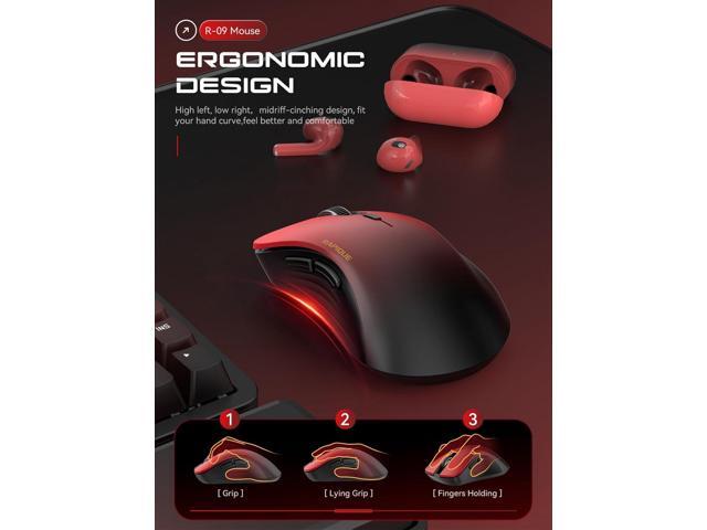 Bluetooth Wireless Mouse - Dual Bluetooth & 2.4 GHz USB Receiver, Comfortable Grip, Quiet Clicks, Low Power - Multi-Device Compatibility for...