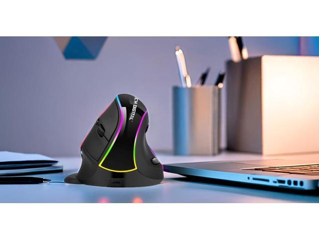 J-Tech Digital Ergonomic Mouse with Wireless Connection, Removable Palm Rest, Thumb Buttons, Rechargeable Battery, 800 DPI, Compatible with Windows...