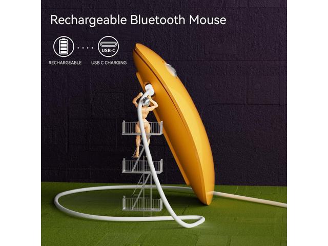 TENMOS M18 Bluetooth Mouse, USB C Rechargeable Wireless Mouse, Triple Mode (Dual Bluetooth+USB) Computer Silent Mice Portable with USB Receiver and...