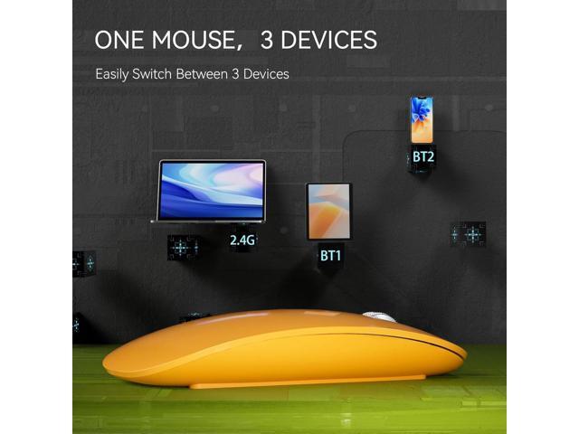 TENMOS M18 Bluetooth Mouse, USB C Rechargeable Wireless Mouse, Triple Mode (Dual Bluetooth+USB) Computer Silent Mice Portable with USB Receiver and...