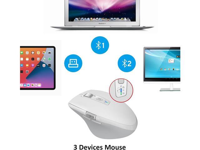 Wireless Bluetooth Mouse with Smart Flying Scroll, Thumb Scroll Ergonomic Mice, Silent Multi-Device Mouse for Computer, Laptop, iPad, Tablet,...
