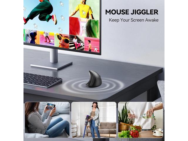 TECKNET Ergonomic Mouse, Jiggler Bluetooth Wireless Vertical Mouse, 4800 DPI Silent Mouse with 6 Adjustable DPI Levels, 2.4GHz (USB A & C) Mouse, 6...