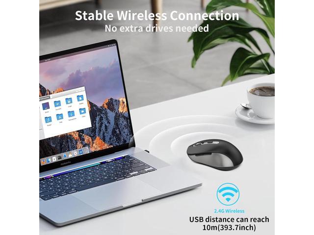 Wireless Mouse for Laptop, PC, Chromebook, Mac, MacBook, Silent Wireless Mouse with USB Nano Receiver, Side Button, 2400 DPI, Anti Slip Roller, 6...