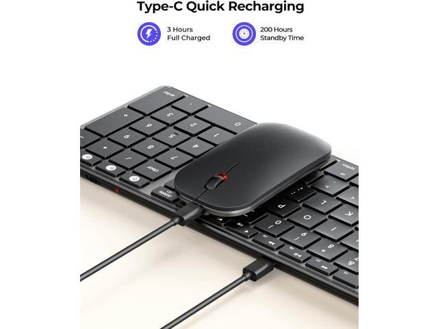 seenda Bluetooth Keyboard and Mouse Combo for Mac, SKM64-2 Rechargeable Slim Wireless Keyboard Mouse Compact, 3 Multi-Device Connection, Compatible...