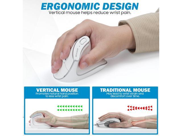 Wireless Vertical Ergonomic Mouse, Multi-Device(Bluetooth + 2.4G Connection), 4 Adjustable DPI, 7 Buttons Computer Mouse for PC, Laptop, Desktop,...