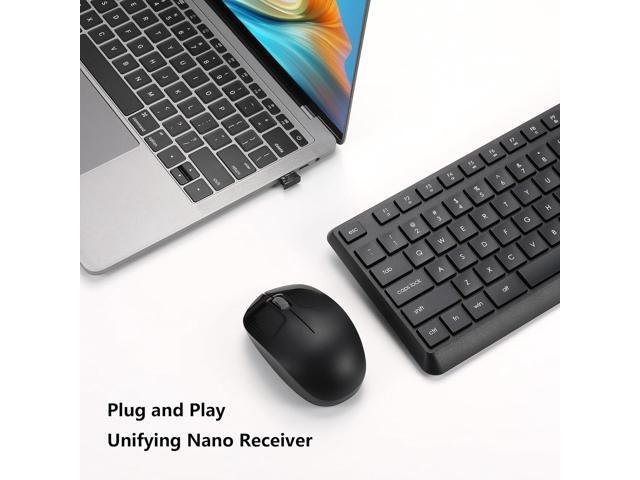 Wireless Keyboard and Mouse Combo for Windows, 2.4G Full-Sized External Cordless Computer Keyboard Mouse Combo for Laptop PC Desktop Chrome Mac,...