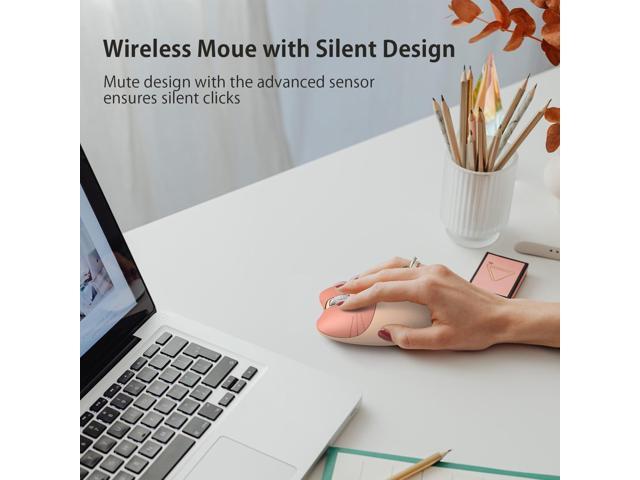Wireless Compact Silent Mouse with Cute Cat Designs, 2.4GHz Plug and Play Wireless Opatical Mouse with USB Nano Receiver for Laptop/PC/Computer...