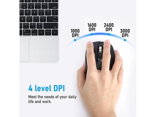 Wireless Bluetooth Multi-Device Mouse, 2.4G USB Receiver and Two Bluetooth, 4-Way Navigation Scroll Mice for Computer, Laptop, PC, MacBook,...