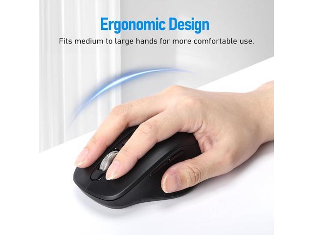 Wireless Bluetooth Multi-Device Mouse, 2.4G USB Receiver and Two Bluetooth, 4-Way Navigation Scroll Mice for Computer, Laptop, PC, MacBook,...
