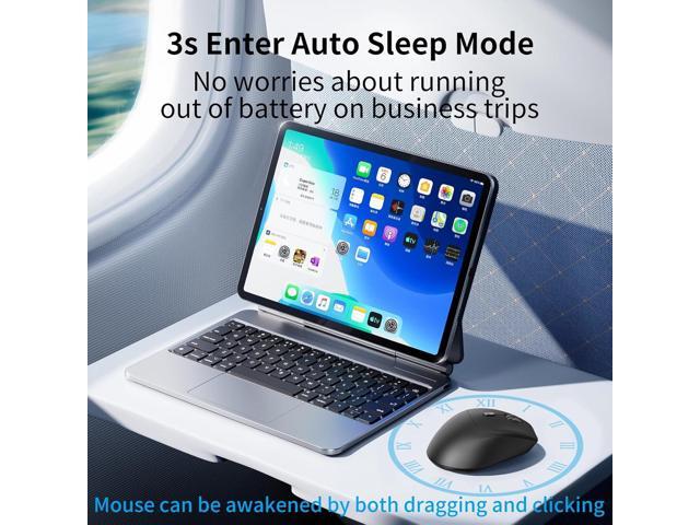 Bluetooth Silent Mouse, Ergonomic Computer Mouse with Side Buttons, BT4.2 Quiet Mice Without USB Receiver, 18 Months Battery Life, Compatible with...